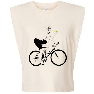 Funny Mountainbike Cycling Eating Pizza Bicycle Garment-Dyed Women's Muscle Tee