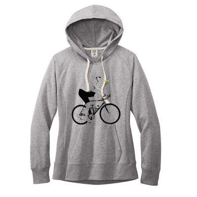 Funny Mountainbike Cycling Eating Pizza Bicycle Women's Fleece Hoodie