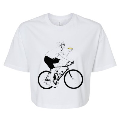 Funny Mountainbike Cycling Eating Pizza Bicycle Bella+Canvas Jersey Crop Tee