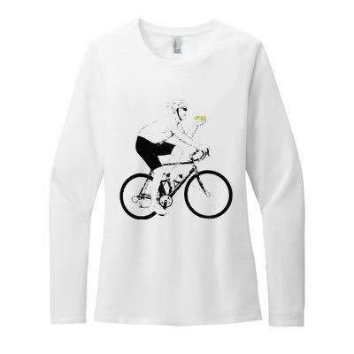 Funny Mountainbike Cycling Eating Pizza Bicycle Womens CVC Long Sleeve Shirt