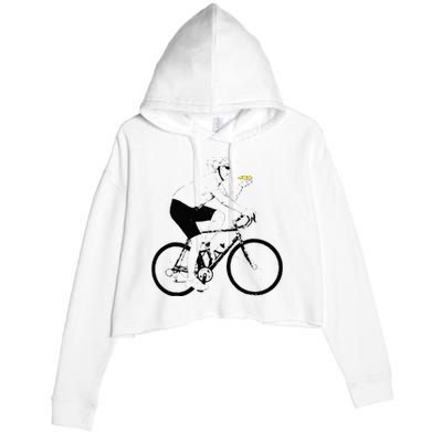 Funny Mountainbike Cycling Eating Pizza Bicycle Crop Fleece Hoodie