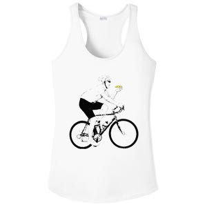 Funny Mountainbike Cycling Eating Pizza Bicycle Ladies PosiCharge Competitor Racerback Tank