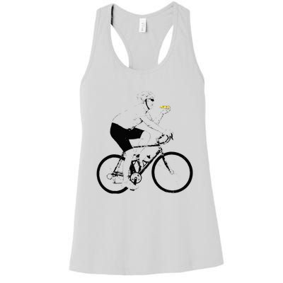 Funny Mountainbike Cycling Eating Pizza Bicycle Women's Racerback Tank