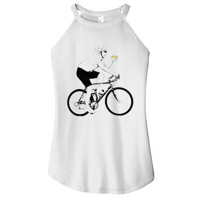 Funny Mountainbike Cycling Eating Pizza Bicycle Women's Perfect Tri Rocker Tank