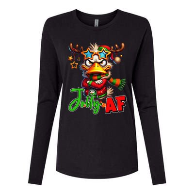 Funny Merry Christmas Santa Hat Xmas Christmas Duck Lover Womens Cotton Relaxed Long Sleeve T-Shirt