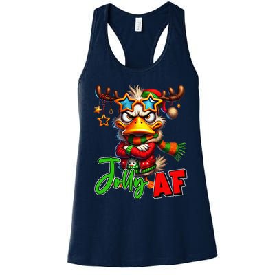 Funny Merry Christmas Santa Hat Xmas Christmas Duck Lover Women's Racerback Tank