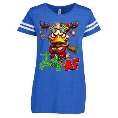 Funny Merry Christmas Santa Hat Xmas Christmas Duck Lover Enza Ladies Jersey Football T-Shirt