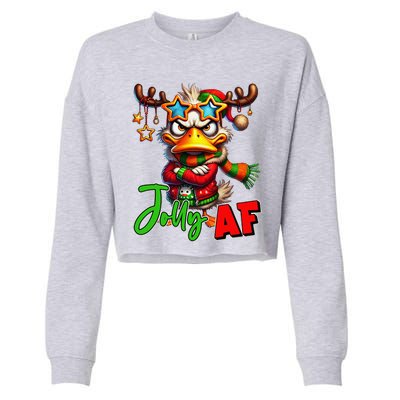 Funny Merry Christmas Santa Hat Xmas Christmas Duck Lover Cropped Pullover Crew