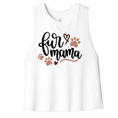 Fur Mama Cute Gift Women's Racerback Cropped Tank