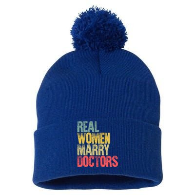 Funny Marriage Cool Gift Real Marry Doctors Bride Cool Gift Pom Pom 12in Knit Beanie