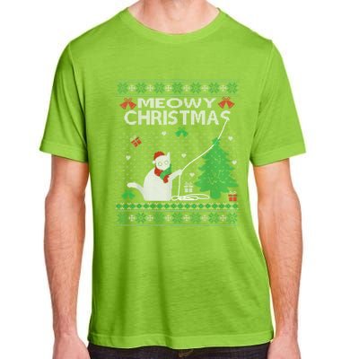 Funny Meowy Christmas Cat Owners Xmas Adult ChromaSoft Performance T-Shirt