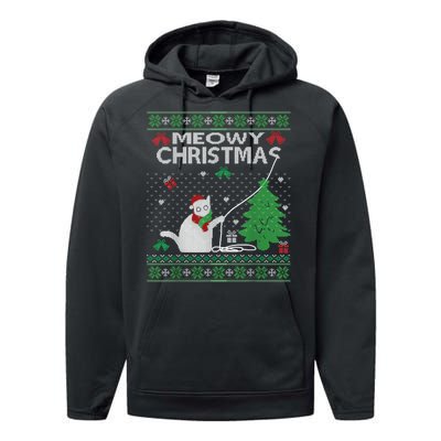 Funny Meowy Christmas Cat Owners Xmas Performance Fleece Hoodie