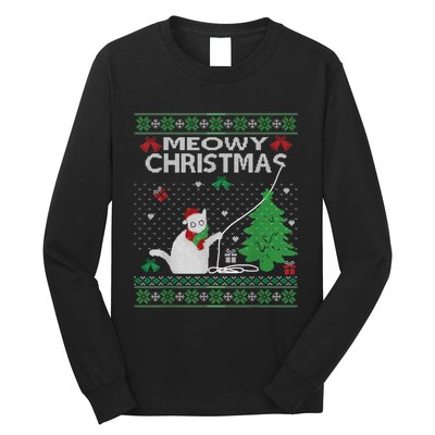 Funny Meowy Christmas Cat Owners Xmas Long Sleeve Shirt