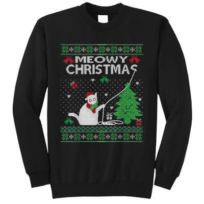 Funny Meowy Christmas Cat Owners Xmas Sweatshirt