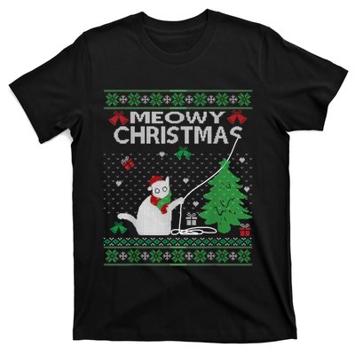 Funny Meowy Christmas Cat Owners Xmas T-Shirt