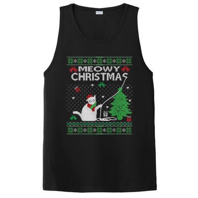 Funny Meowy Christmas Cat Owners Xmas PosiCharge Competitor Tank