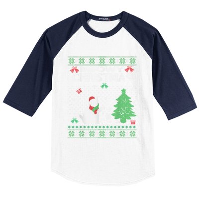 Funny Meowy Christmas Cat Owners Xmas Baseball Sleeve Shirt