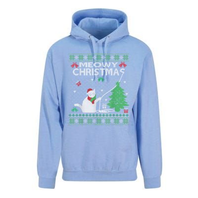 Funny Meowy Christmas Cat Owners Xmas Unisex Surf Hoodie