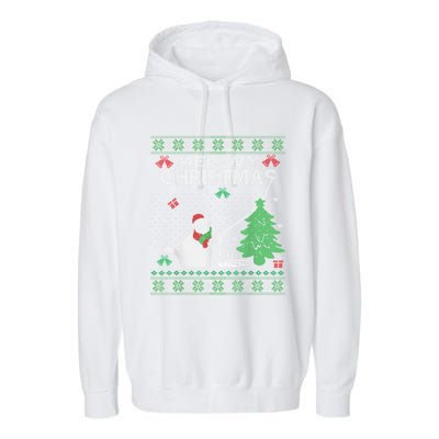 Funny Meowy Christmas Cat Owners Xmas Garment-Dyed Fleece Hoodie