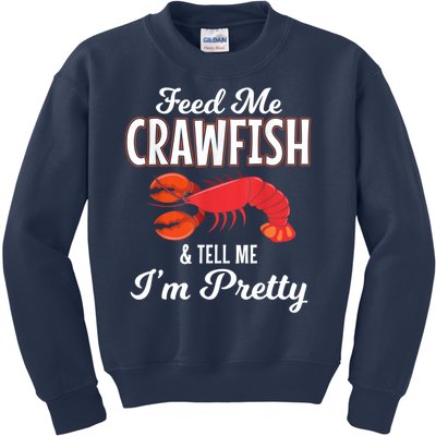 Feed Me Crawfish And Tell Me Im Pretty Funny Mardi Gras Kids Sweatshirt