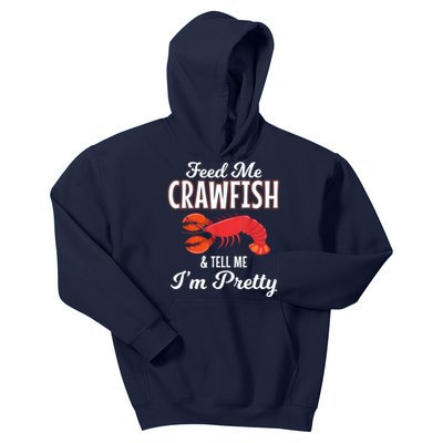 Feed Me Crawfish And Tell Me Im Pretty Funny Mardi Gras Kids Hoodie