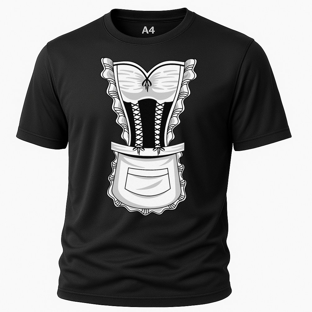 French Maid Costume Cool Halloween Housemaid Gift Cooling Performance Crew T-Shirt