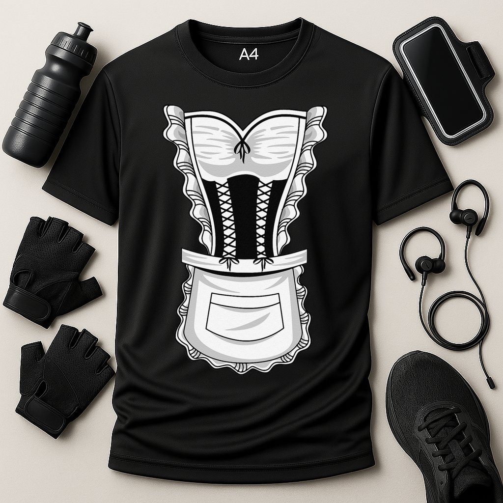 French Maid Costume Cool Halloween Housemaid Gift Cooling Performance Crew T-Shirt