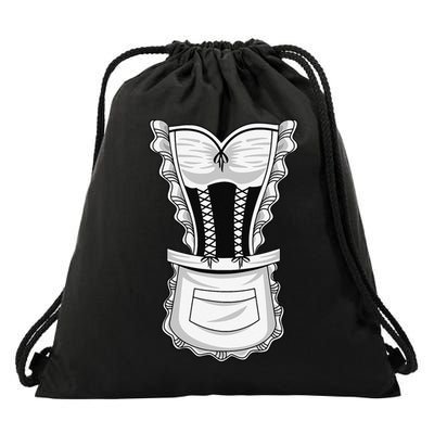 French Maid Costume Cool Halloween Housemaid Gift Drawstring Bag