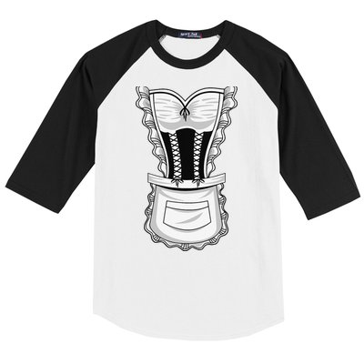 French Maid Costume Cool Halloween Housemaid Gift Baseball Sleeve Shirt