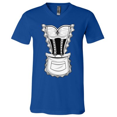 French Maid Costume Cool Halloween Housemaid Gift V-Neck T-Shirt