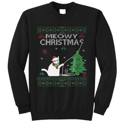 Funny Meowy Christmas Cats Xmas Cute Cat Lover Ugly Sweater Sweatshirt