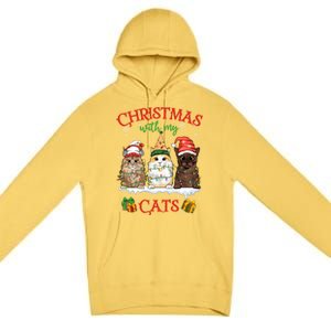 Feline Meowy Catmas Lover Christmas With My Cats Meaningful Gift Premium Pullover Hoodie