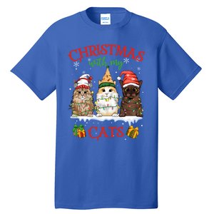 Feline Meowy Catmas Lover Christmas With My Cats Meaningful Gift Tall T-Shirt