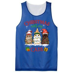 Feline Meowy Catmas Lover Christmas With My Cats Meaningful Gift Mesh Reversible Basketball Jersey Tank