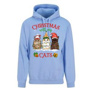 Feline Meowy Catmas Lover Christmas With My Cats Meaningful Gift Unisex Surf Hoodie