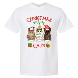 Feline Meowy Catmas Lover Christmas With My Cats Meaningful Gift Garment-Dyed Heavyweight T-Shirt