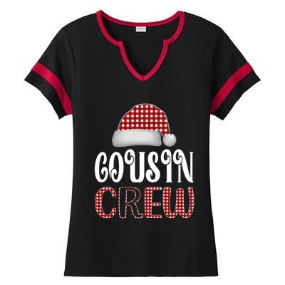 Funny Merry Christmas Cousin Crew Xmas Pajama Family Pajamas Gift Ladies Halftime Notch Neck Tee