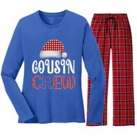 Funny Merry Christmas Cousin Crew Xmas Pajama Family Pajamas Gift Women's Long Sleeve Flannel Pajama Set 