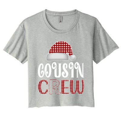 Funny Merry Christmas Cousin Crew Xmas Pajama Family Pajamas Gift Women's Crop Top Tee