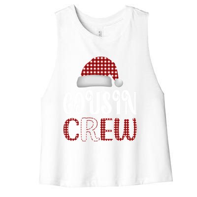 Funny Merry Christmas Cousin Crew Xmas Pajama Family Pajamas Gift Women's Racerback Cropped Tank