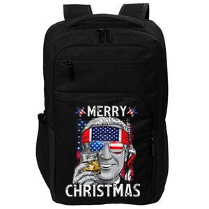 Funny Merry Christmas Joe Biden 4th Of July US American Flag Impact Tech Backpack