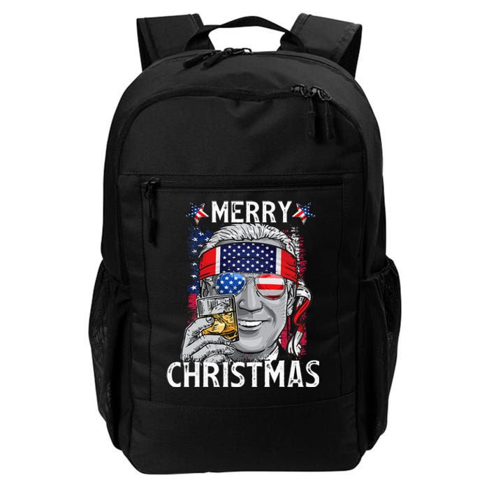 Funny Merry Christmas Joe Biden 4th Of July US American Flag Daily Commute Backpack