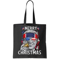 Funny Merry Christmas Joe Biden 4th Of July US American Flag Tote Bag