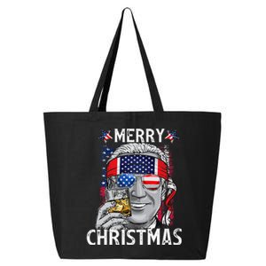 Funny Merry Christmas Joe Biden 4th Of July US American Flag 25L Jumbo Tote