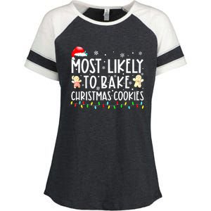 Family Matching Christmas Most Likely To Drink All The Cookies Gift Enza Ladies Jersey Colorblock Tee