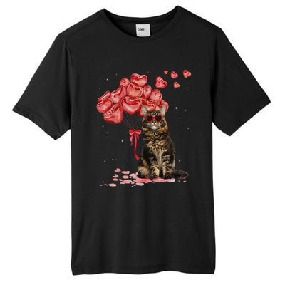 Funny Maine Coon Heart Valentines Day Cat Dad Mom Gift Tall Fusion ChromaSoft Performance T-Shirt