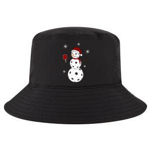 Funny Merry Christmas Snow Playing Pickleball Great Gift Cool Comfort Performance Bucket Hat