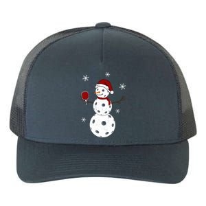 Funny Merry Christmas Snow Playing Pickleball Great Gift Yupoong Adult 5-Panel Trucker Hat