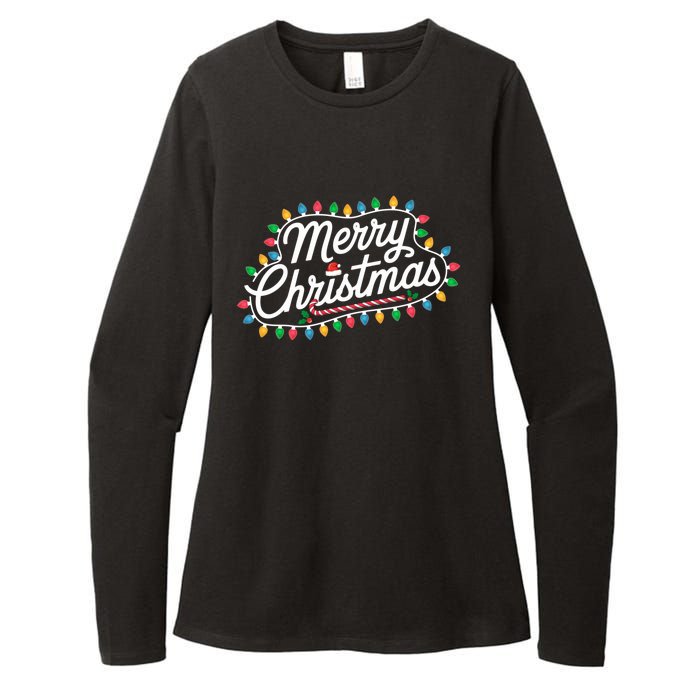 Funny Merry Christmas Lights Xmas Family Womens CVC Long Sleeve Shirt