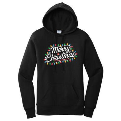 Funny Merry Christmas Lights Xmas Family Women's Pullover Hoodie